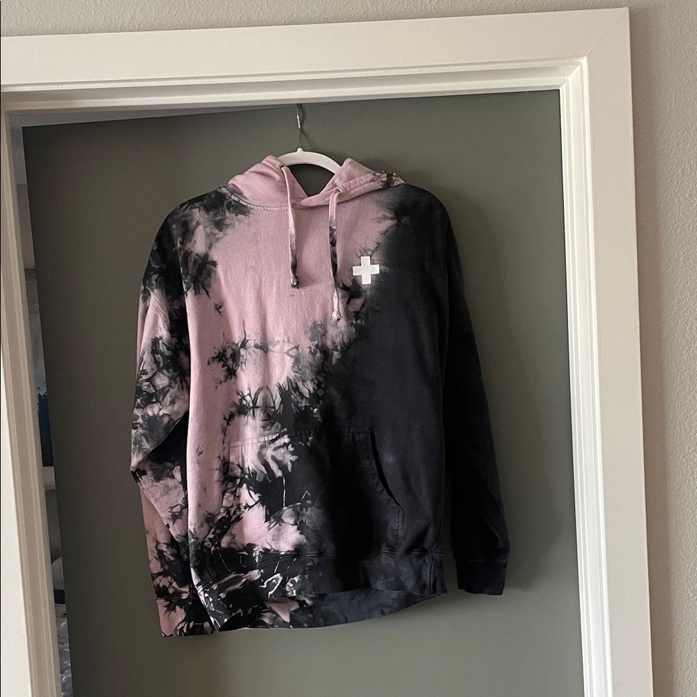 Dan & Shay official Pink and Black Tie-Dye Hoodie